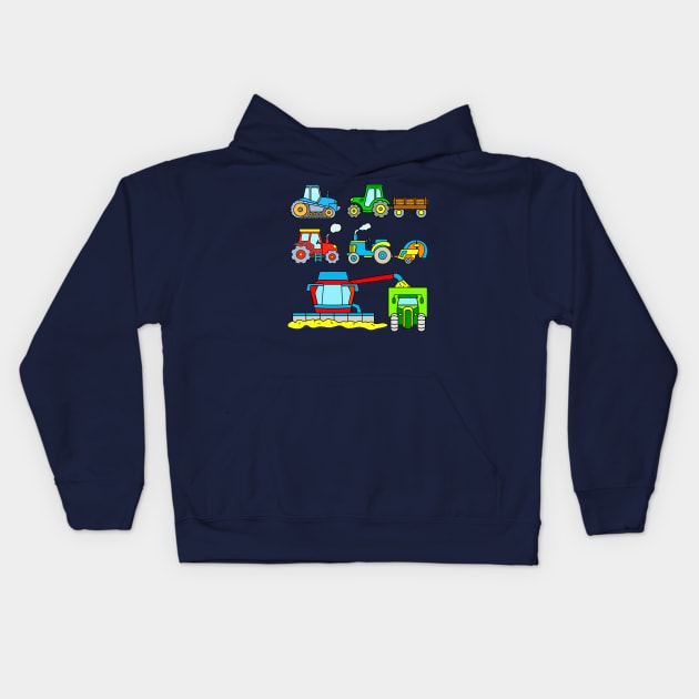 Toddler Boy Tractor Combine Harvester Kids Hoodie by samshirts